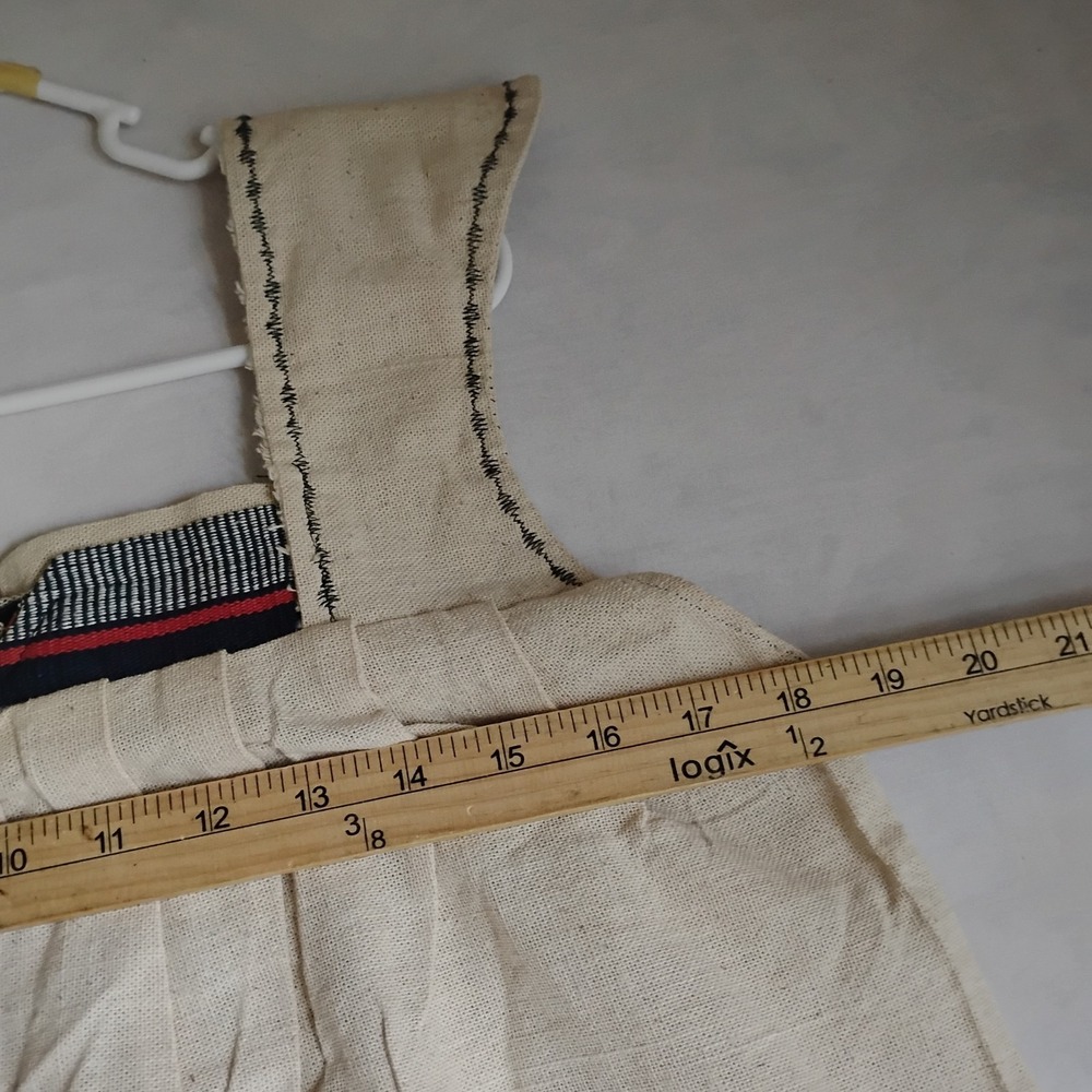 Burlap Sack Dress Medium Woven Maxi Lagenlook Festival Boho Hand Made Pockets - Picture 6 of 15